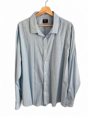 Untuckit Brand Light Blue Plaid Men’s Button-Up Shirt XXXL Like New